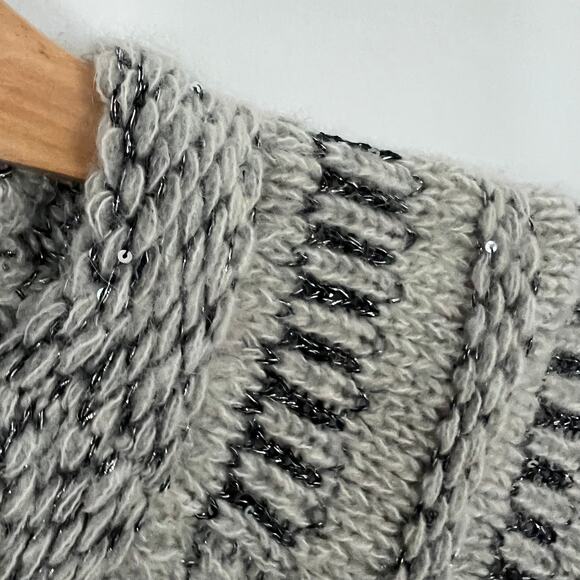 Free People Nordic Nights Cable Knit Sweater Dress Size Medium - Picture 7 of 10